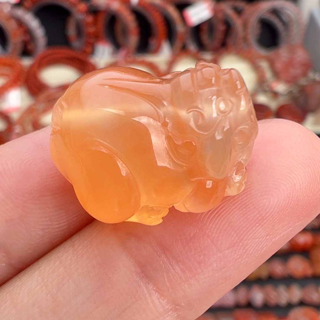 南红玛瑙未镶嵌颈饰冰橘通孔