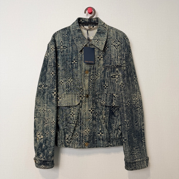未使用 LouisVuitton/路易威登 做旧满印牛仔外套/46/编号12053