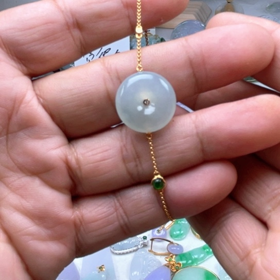 翡翠未镶嵌颈饰翡翠平安扣手链