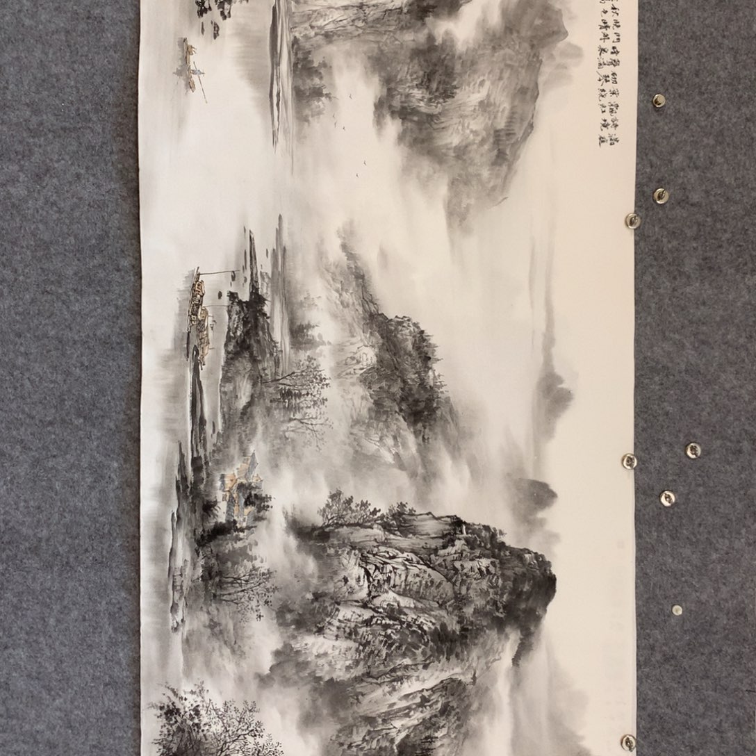 无***藏国画山水作品写意