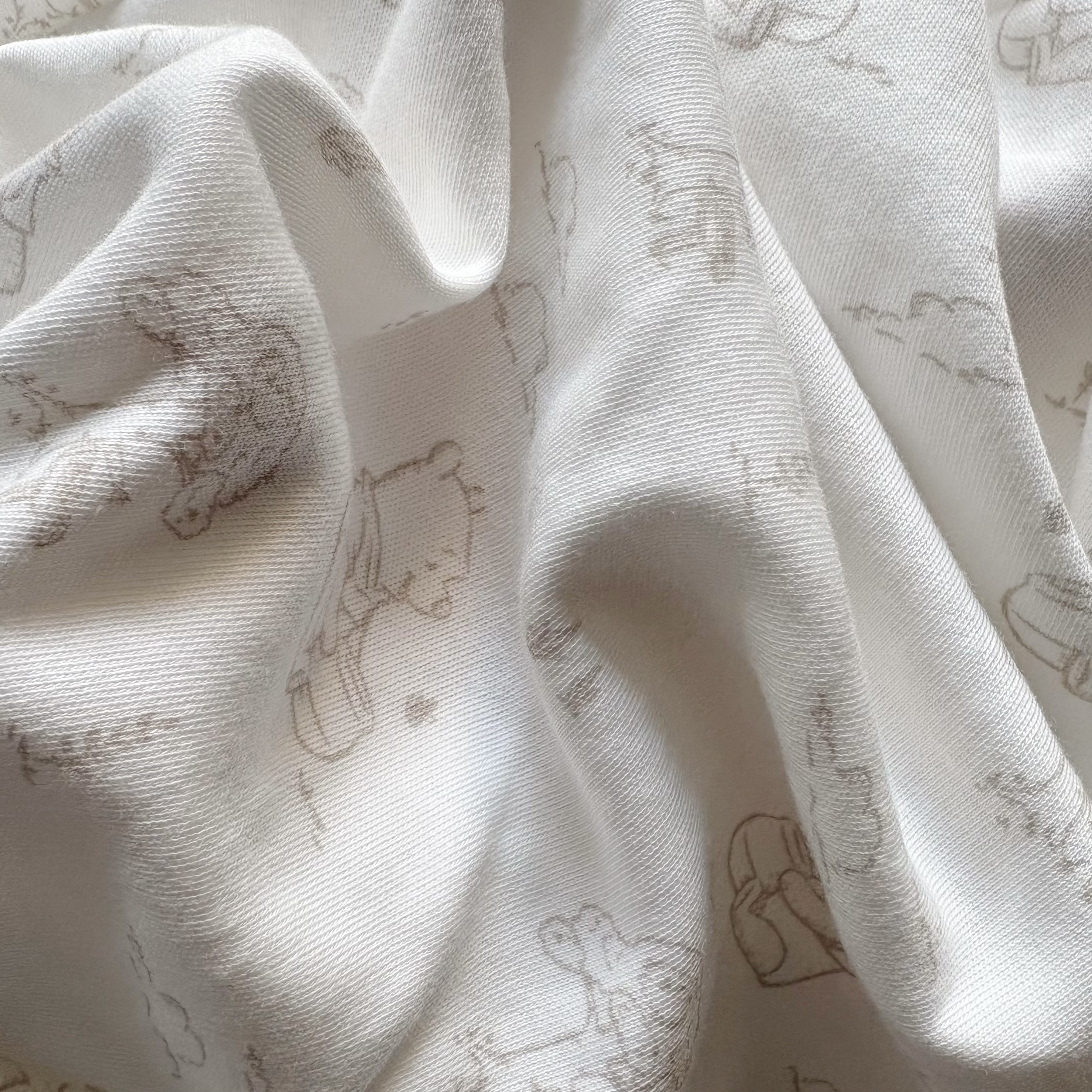 纯棉精梳棉 小熊舒绒棉 婴幼儿衣服布
