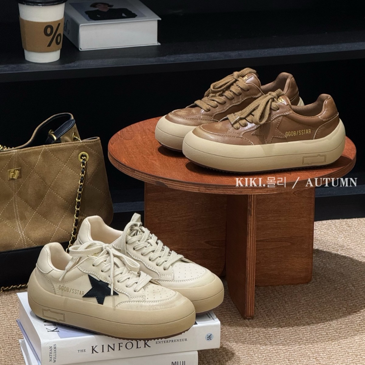 小芙蝶韩版复古厚底擦色板鞋2025秋季新款做旧星星休闲运动小白鞋