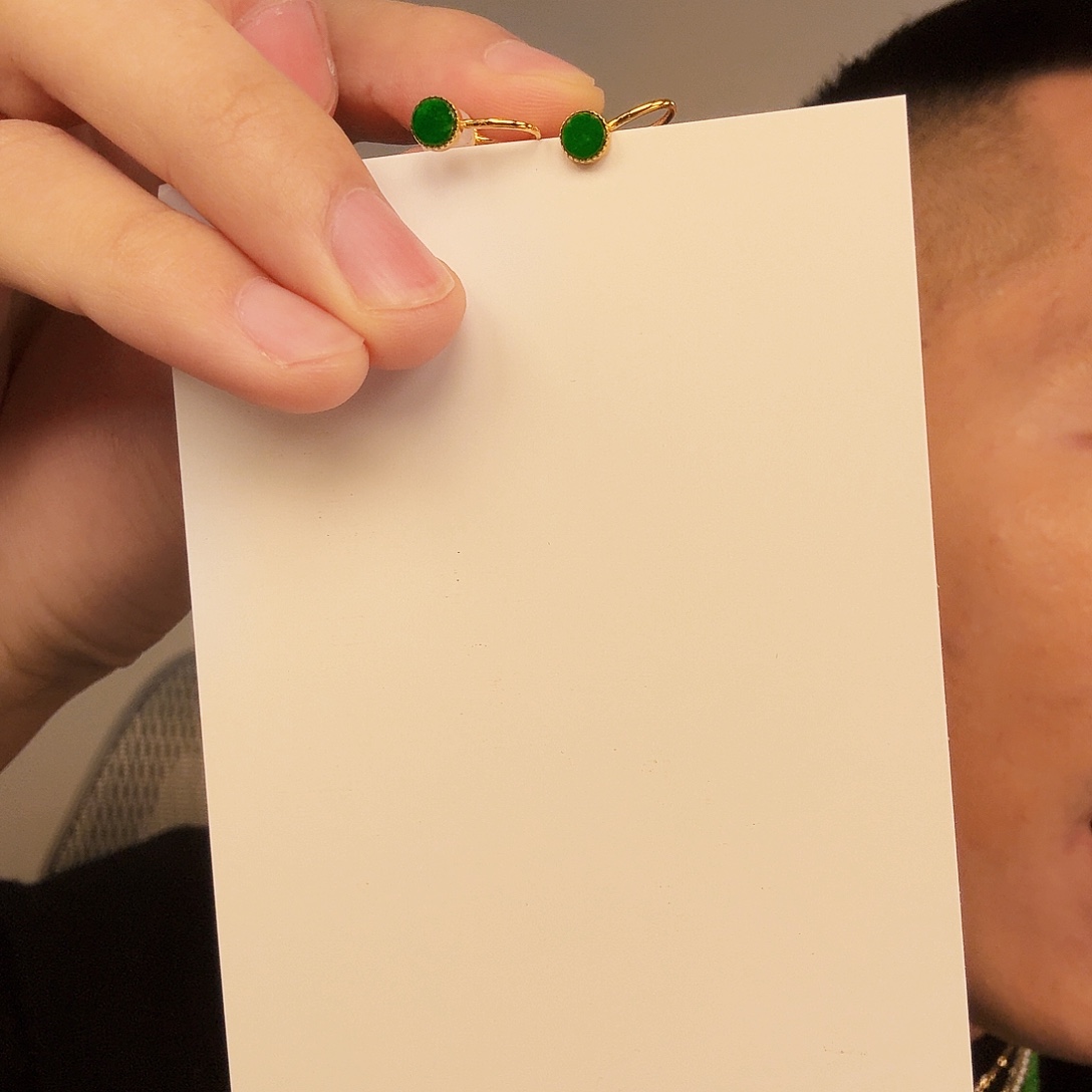 翡翠银S925镶嵌颈饰一对