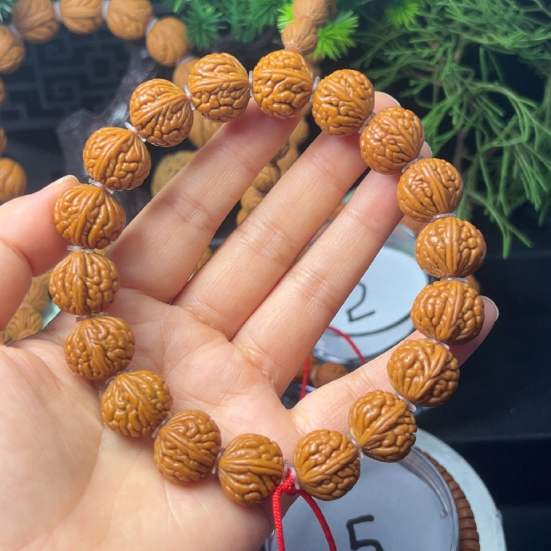 【荔枝纹】龙纹桃核手串，手持脖挂