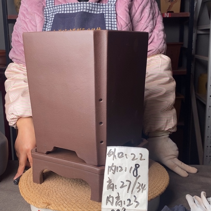 紫砂口不正微瑕紫砂花盆一物一拍