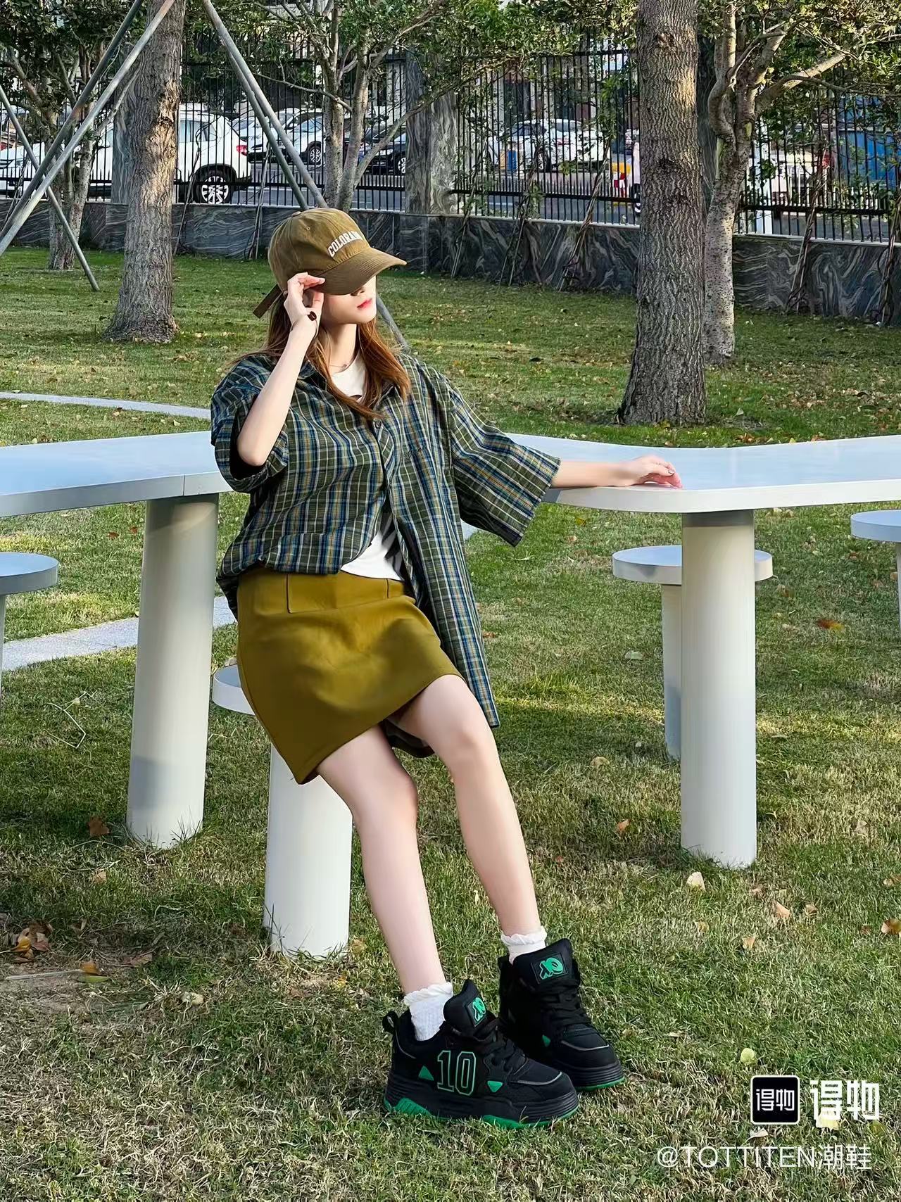 呆呆姐 TO复古厚底增高小板鞋！物物正品 T007