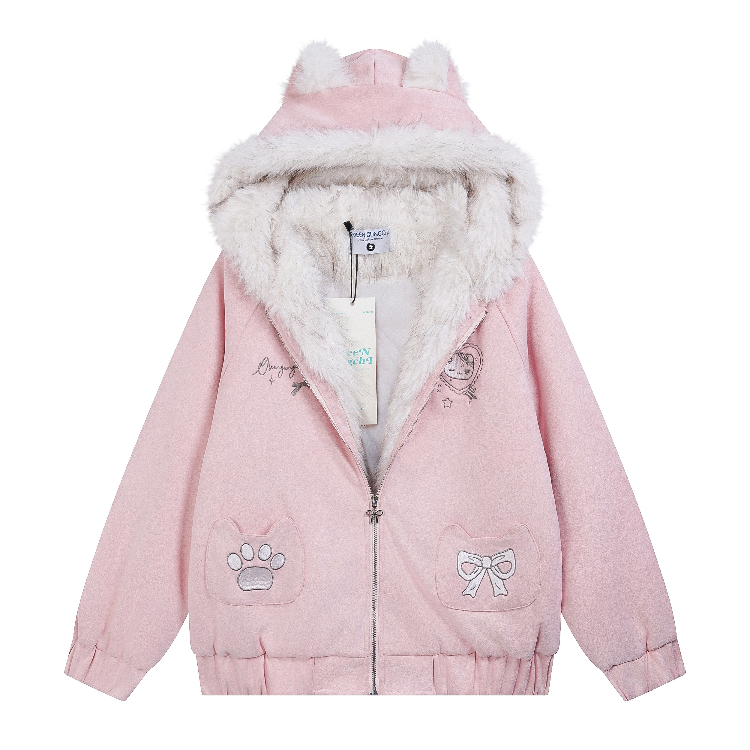 秋冬爆款毛领棉服外套