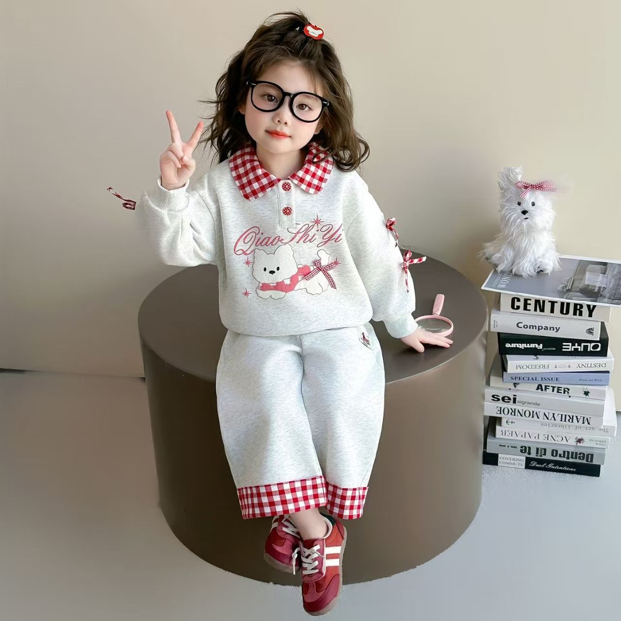 女童套装2025春秋季新款儿童韩版中小童高级感洋气俏皮卡通两件套