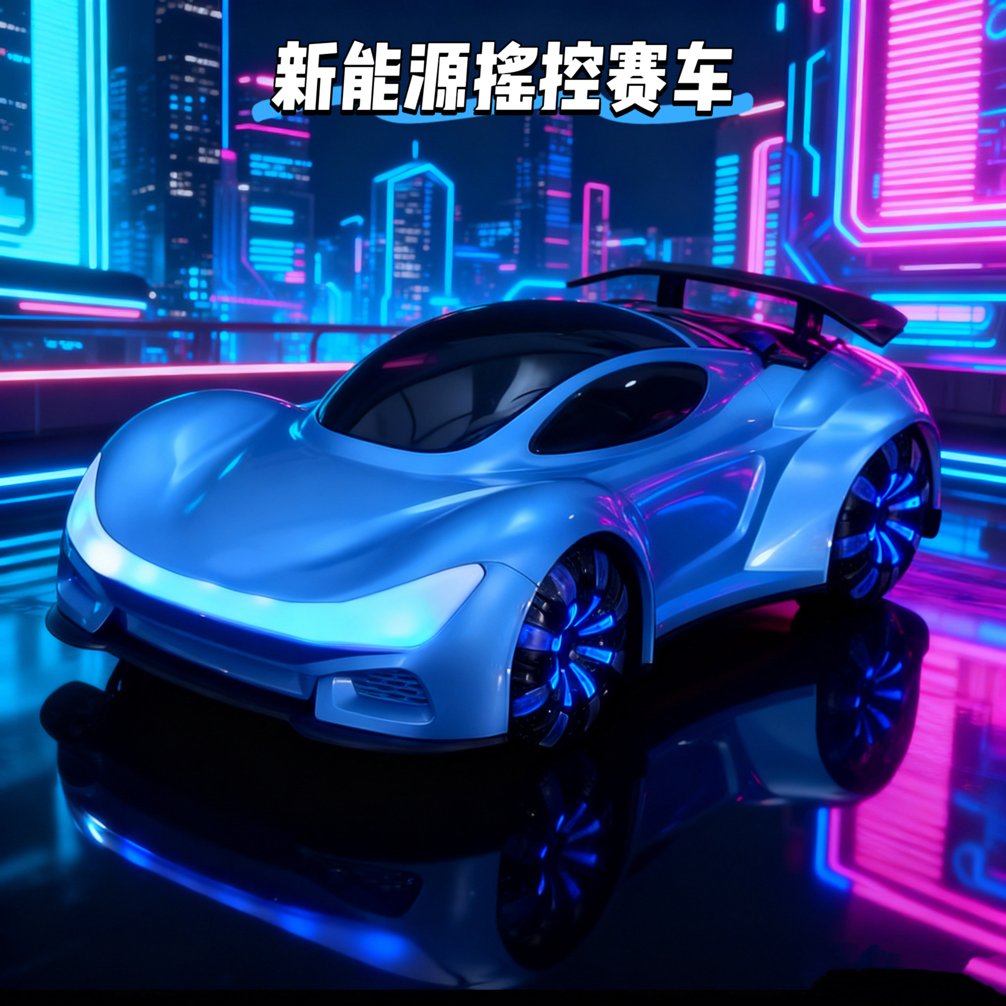 新能源炫酷灯光遥控车未来概念十五通充电多功能男孩送礼