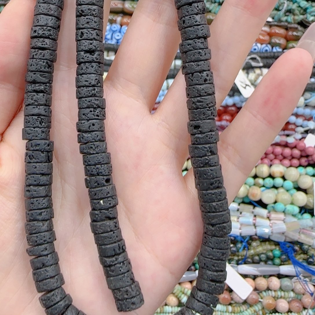 未镶嵌玛瑙/玉髓珠宝半成品火山石一条卡8