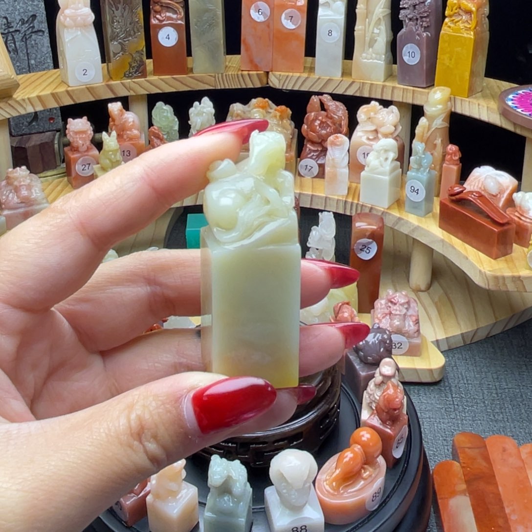 印石寿山石马上来财