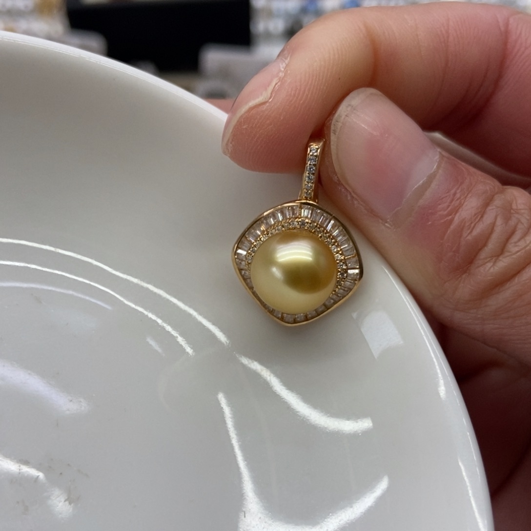海水珍珠吊坠(不含链)银S925镶嵌
