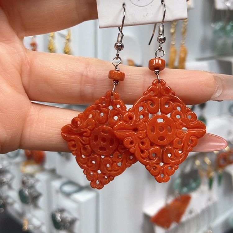 【闪购商品】翡翠耳饰银S925镶嵌优化耳饰