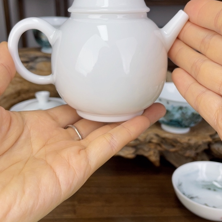 杯微瑕单壶釉下彩纯白