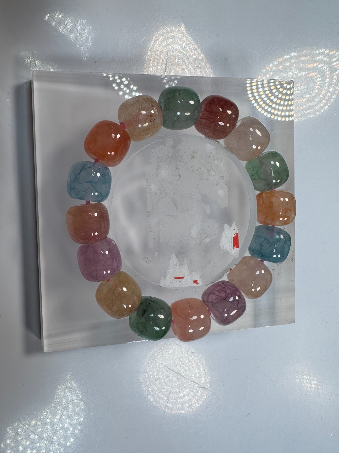 彩羽毛13mm手串发一条I46