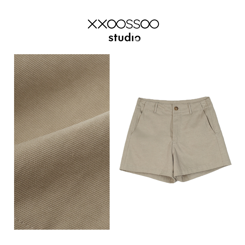 xxoossoo 莱赛尔棉纯色休闲短裤女夏季新款中腰显瘦百搭短裤女