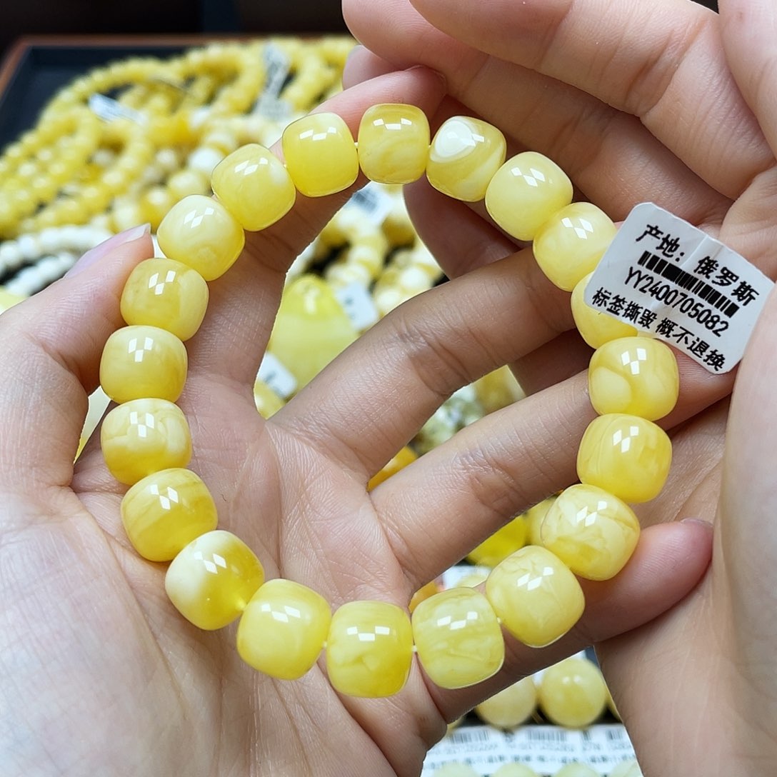 蜜蜡裸石未镶嵌老型手串11.7mm福利