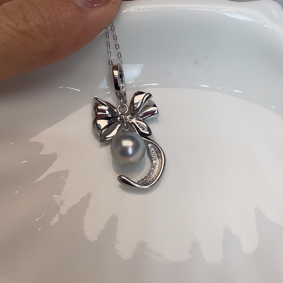 海水珍珠项链银S925镶嵌