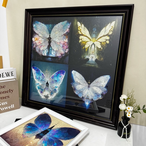 蝴蝶之梦木质异形4毫米拼图蝴蝶转运复古轻奢拼图送礼装饰高级感