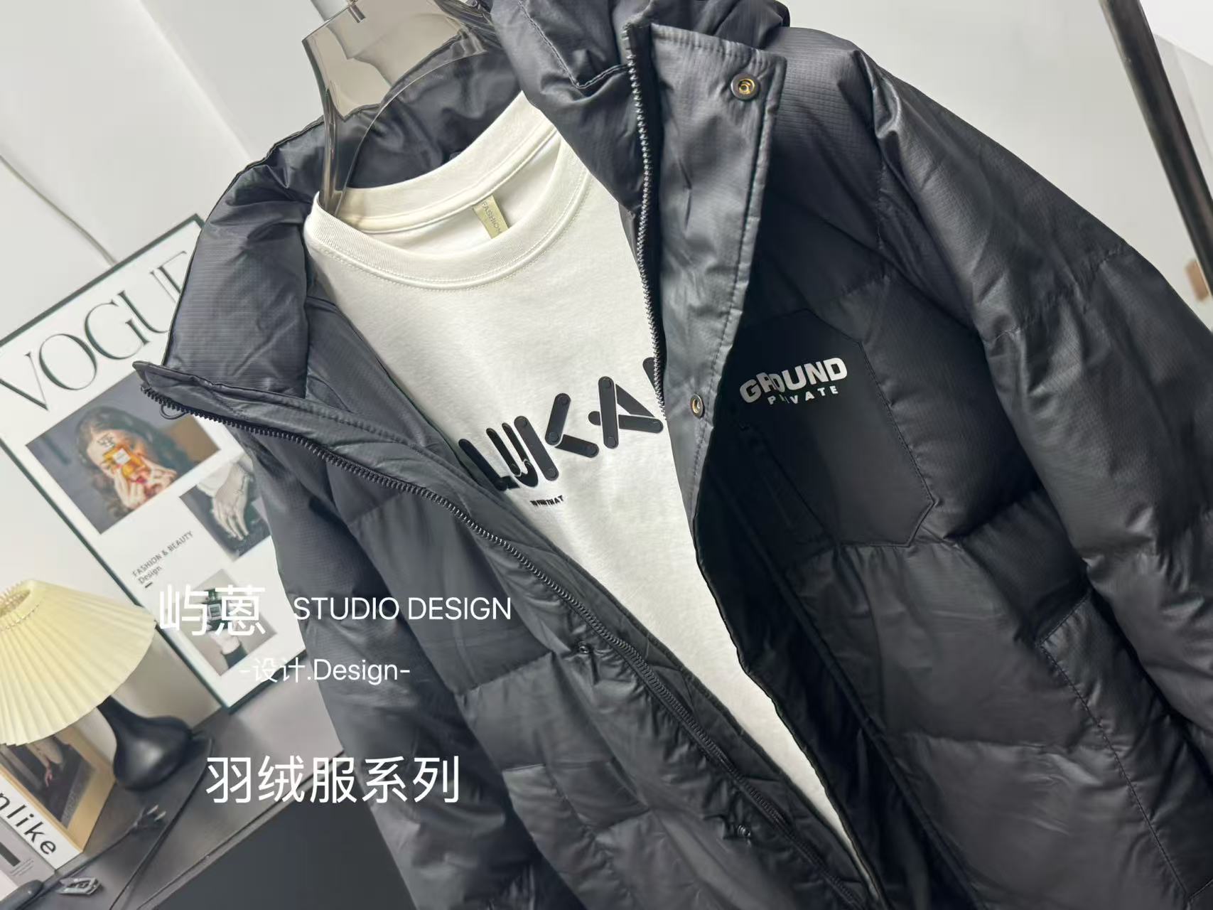 （反季）长款男士加厚保暖冬季休闲百搭潮流连帽韩版黑色带帽秋冬