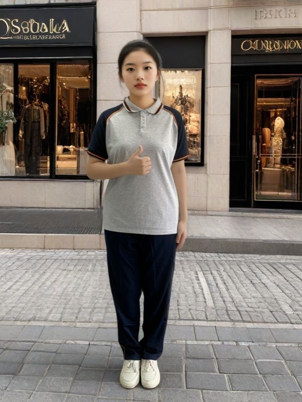 新款校服短袖学生夏季T恤初中小学高中生班服翻领夏季校服短袖