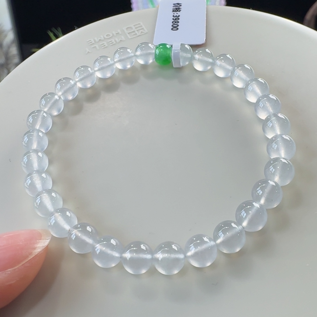 未镶嵌手链翡翠炸光茅台白单圈6mm