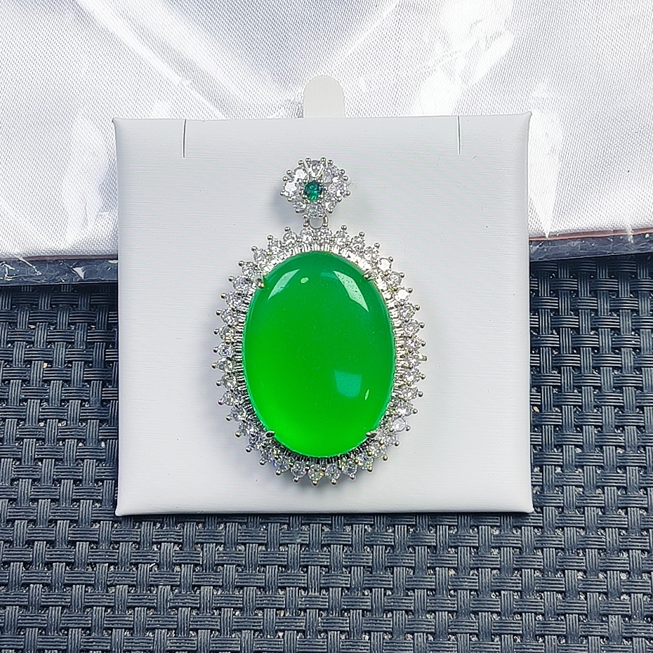 【聚宝严选】D151绿大圆大鹅蛋吊坠妈妈款精致精美气质百搭