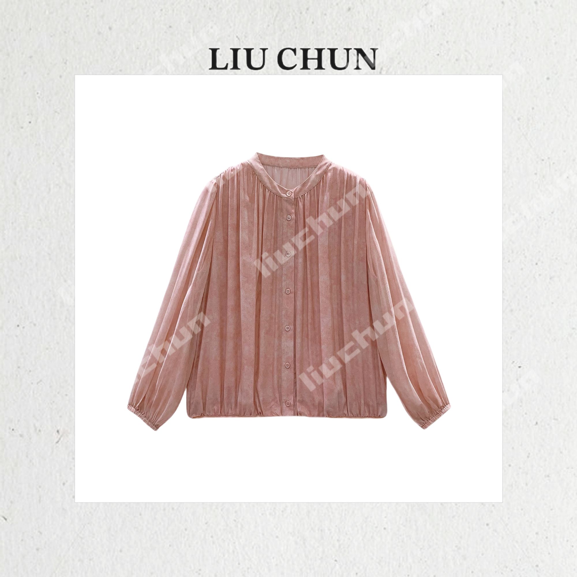 【扎染排扣】CHUN家百搭夏季轻奢气质桑蚕丝双绉+乔其外搭