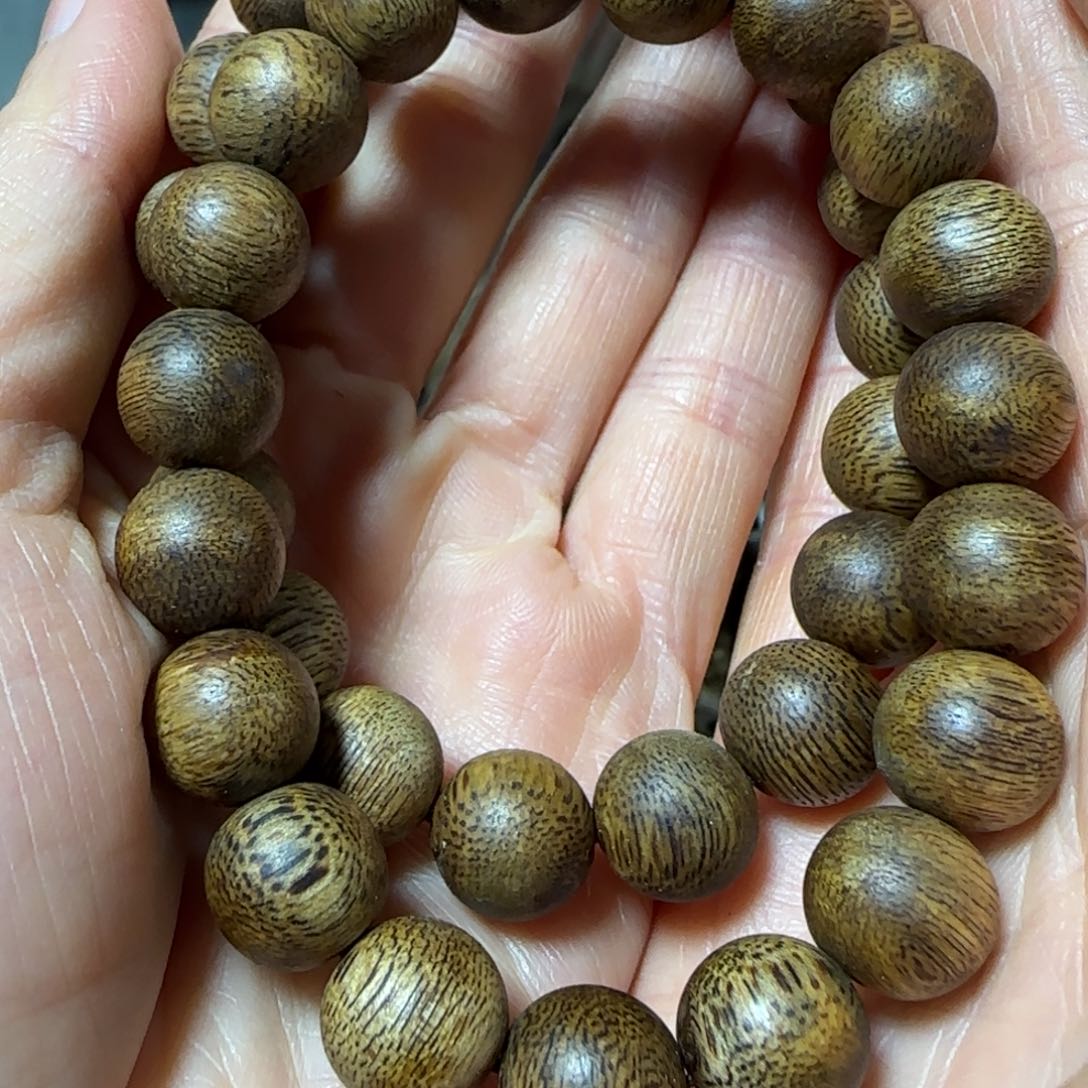 沉香木手串绿奇楠沉香圆珠单圈手串8克多样性发一条