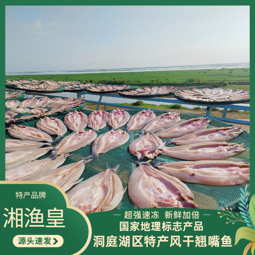 湘渔皇风干翘嘴鱼阳干大白刁湖南岳阳君山六门闸特产湖畔晾晒鱼干