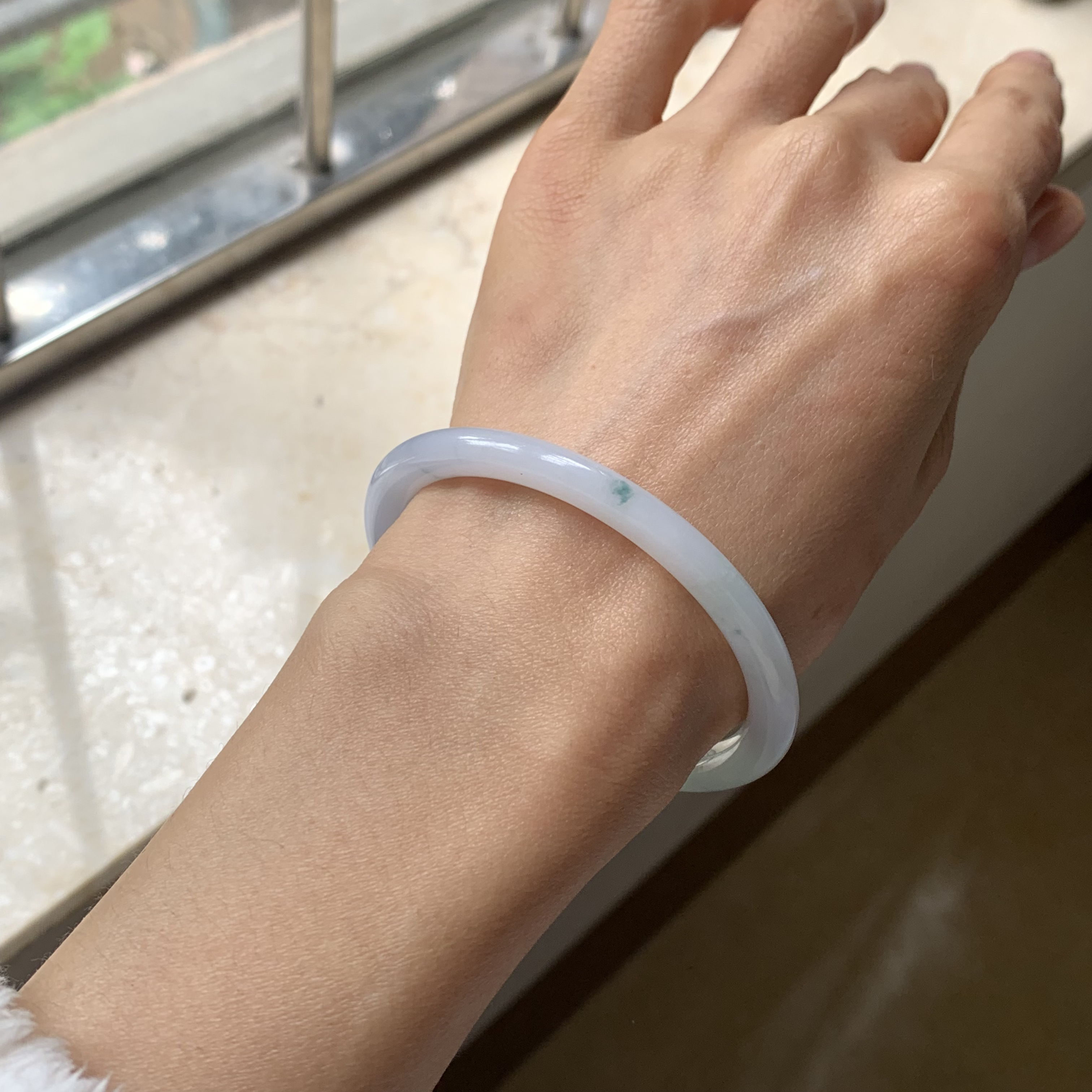 已售勿拍可排队圆条春彩紫罗兰飘花手镯紫色微纹