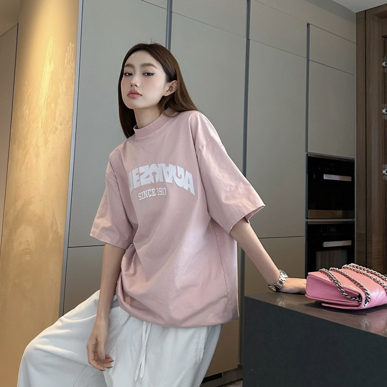 99新 Balenciaga/巴黎世家 ww411 Logo印花圆领短袖T恤 棉 s码