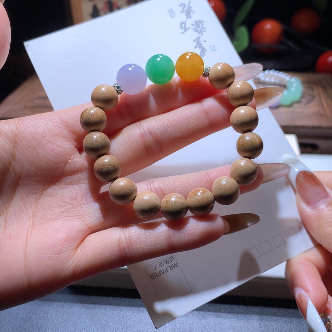 翡翠手串未镶嵌多宝珠串11.6*12mm