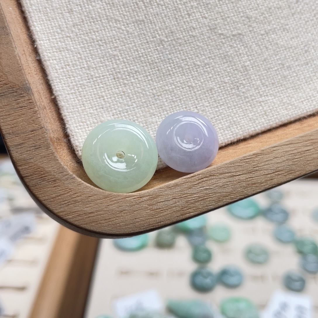 牛***牛翡翠未镶嵌吊坠(不含链)a30平安扣一对