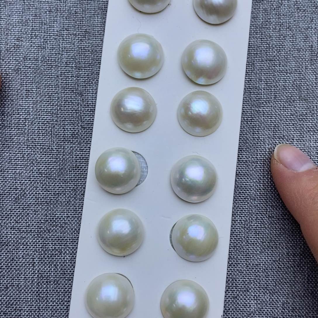 拼合珍珠（马贝珠）耳饰银S925镶嵌多样发一