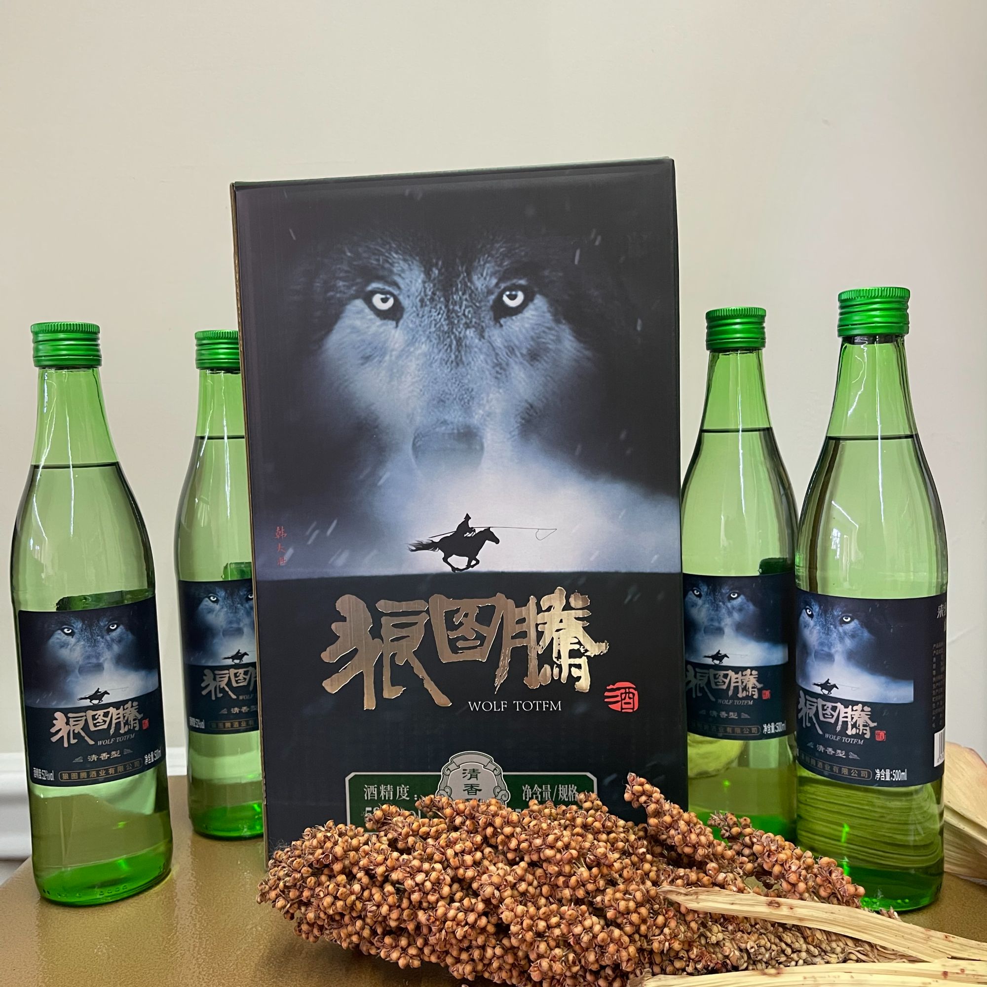 狼图腾52度清香型大绿棒52度500ML*4