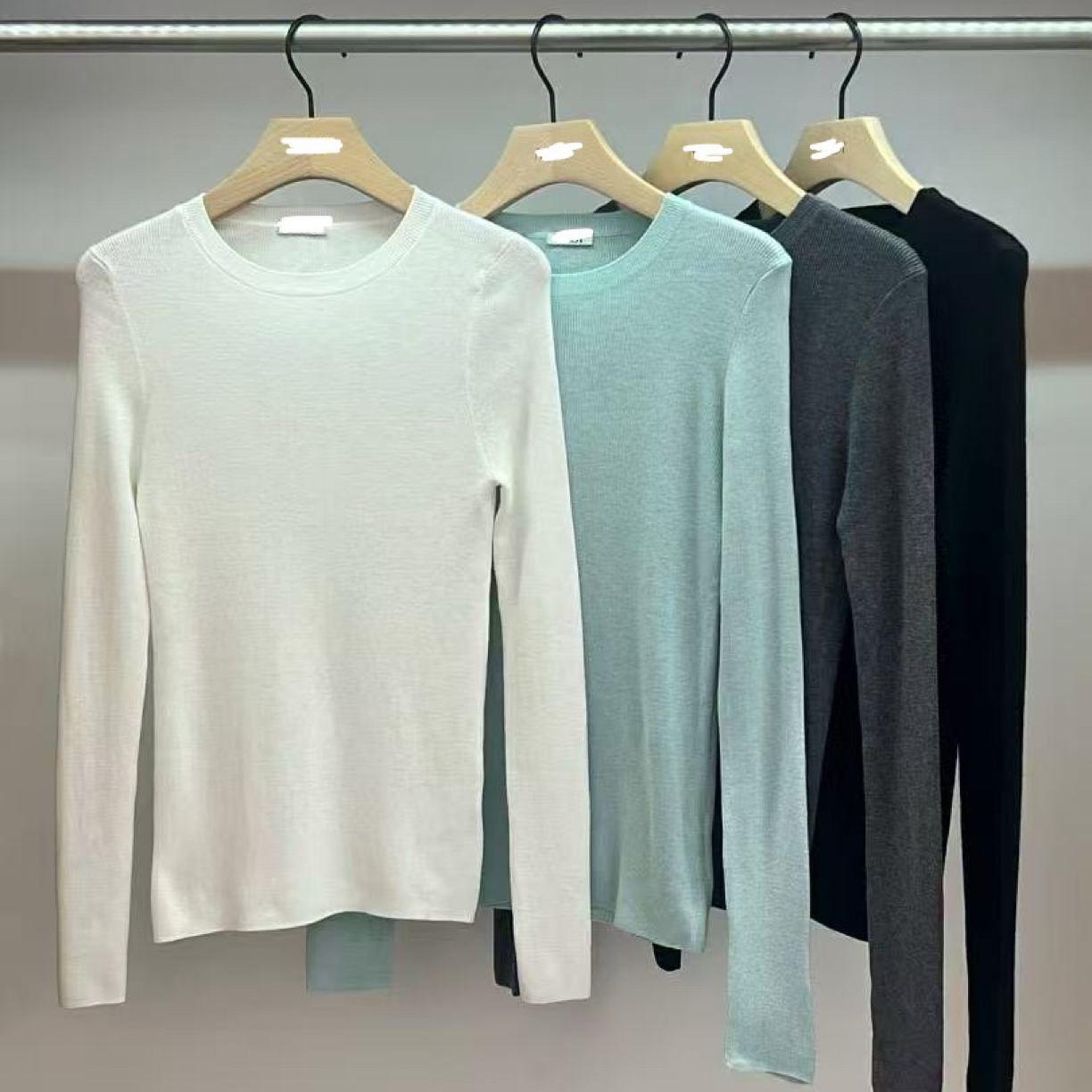 韩国正品 25秋 纯色圆领细线羊毛打底衫（N0退）