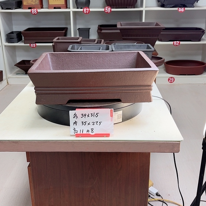 紫砂花盆双中线小