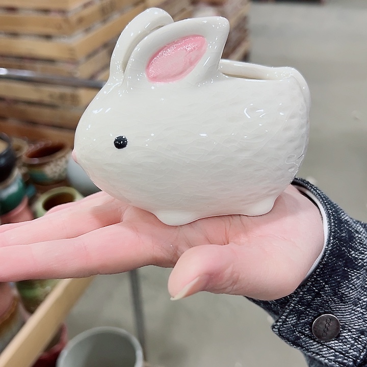 有孔.凑满10元发货多肉陶瓷花盆！