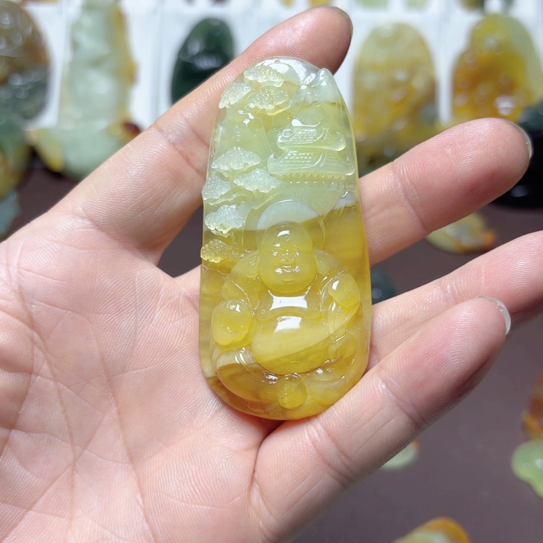 蛇纹石玉吊坠(不含链)未镶嵌红**梦