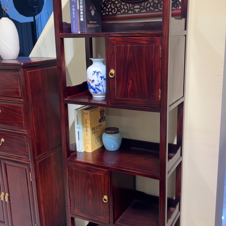 成套家具黑酸枝木类博古书柜