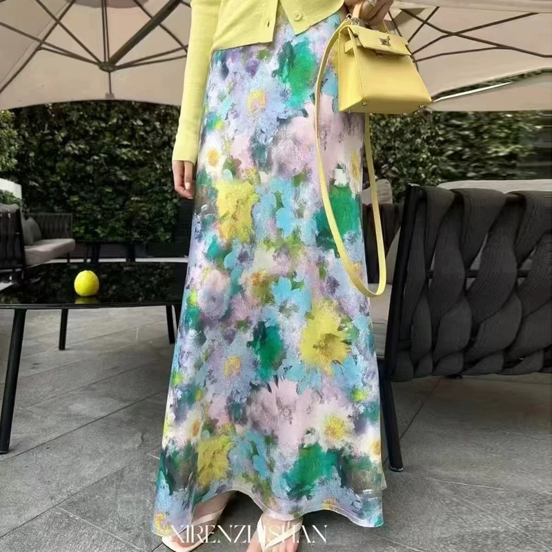【大美美专属】（印花半裙）深圳南油法式女装印花醋酸直喷印花半裙