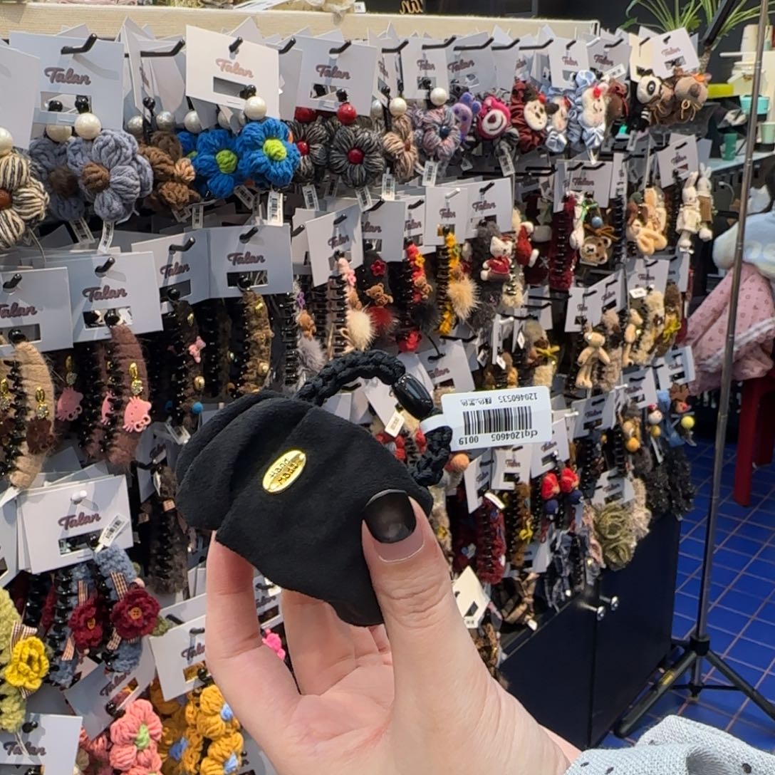 布艺铁合金黑色拍拍发圈