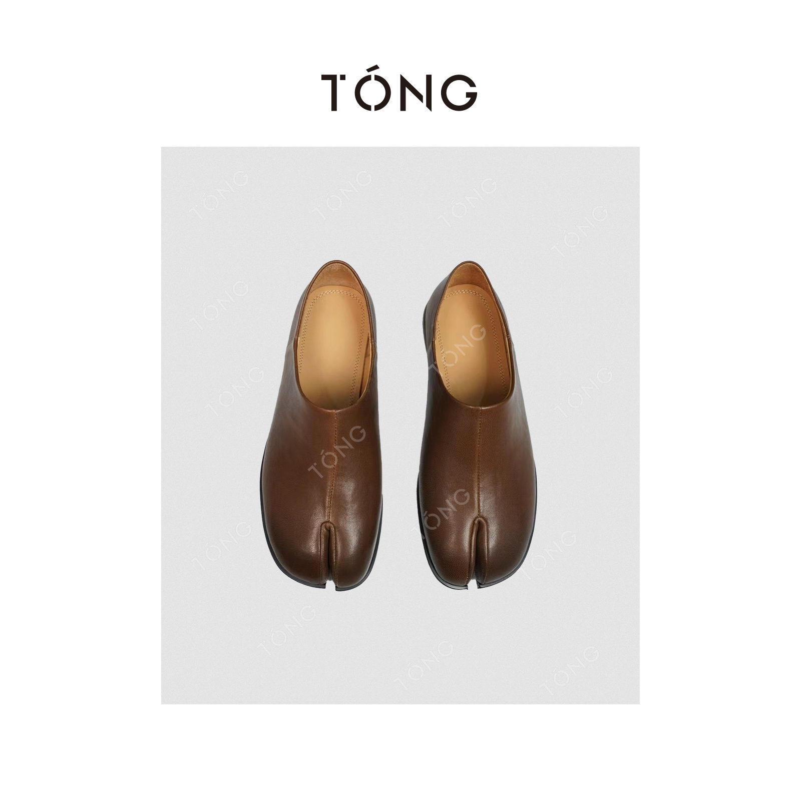 手工制作分趾一脚蹬水洗马羊皮皮底单鞋 GA0075