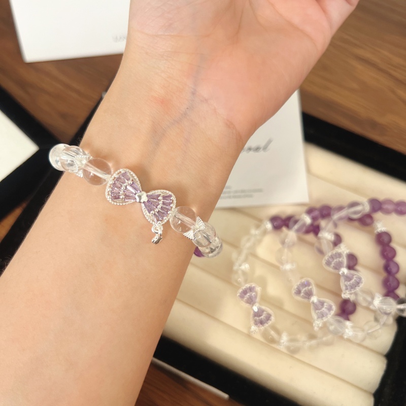 X766[紫丁香 ]白水紫水蝴蝶手链高端轻奢手串多样性发一