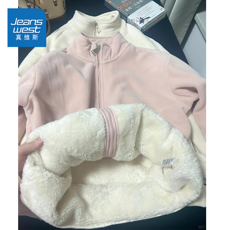 ZD真维斯加绒外套2025加厚奥粒绒外套女款内搭神器羊羔绒入秋外套