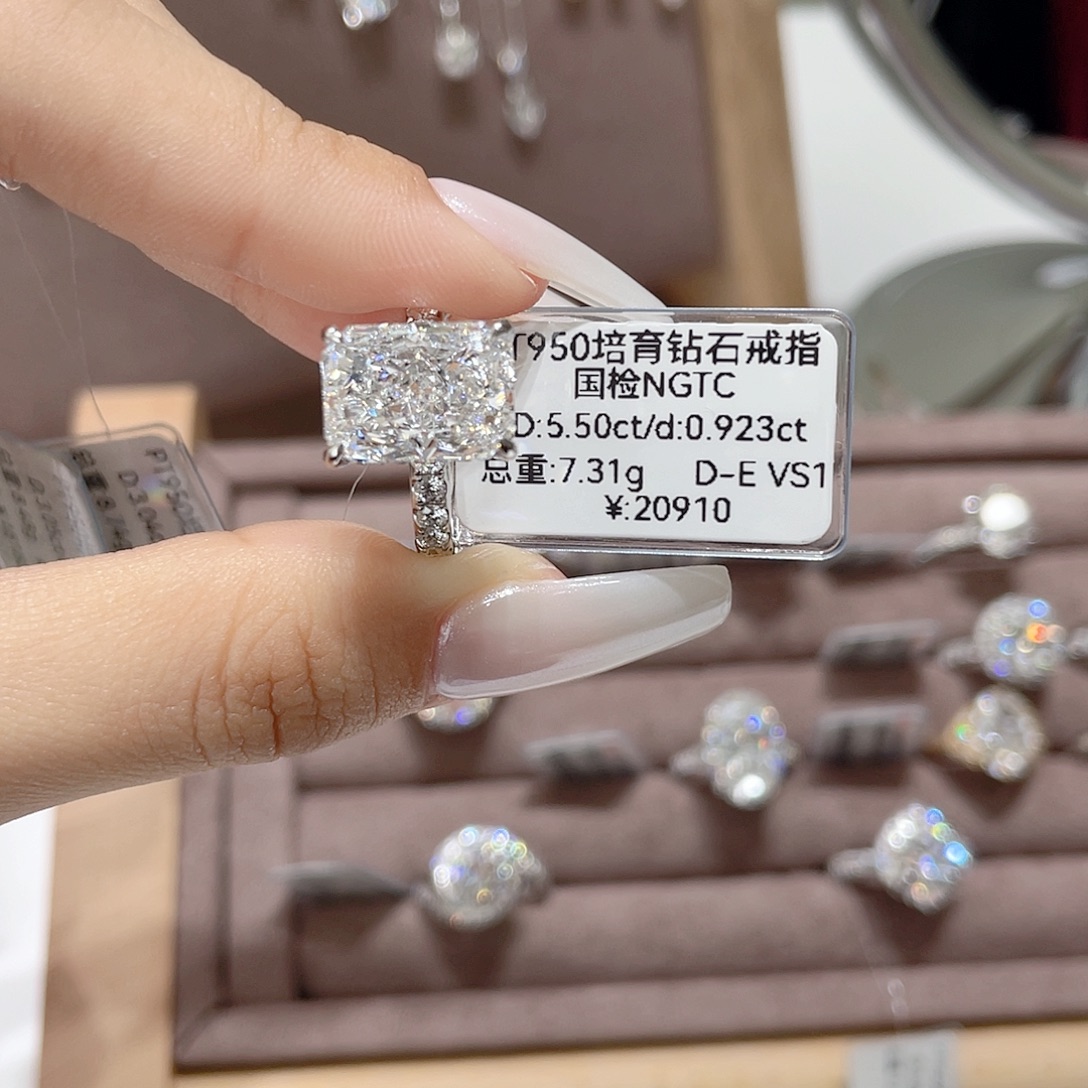 铂Pt950镶嵌实验室培育钻石