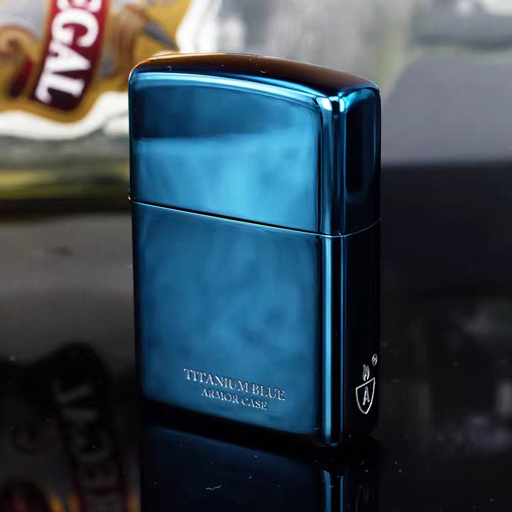 ZIPPP正品打火机盔甲蓝钛绅士魅力男士防风打火机DY9911DK【阿明