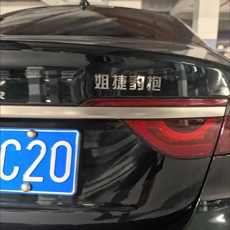 适用于奇瑞捷豹路虎3D立体搞笑车尾标姐捷豹抱个性网红创意车标贴
