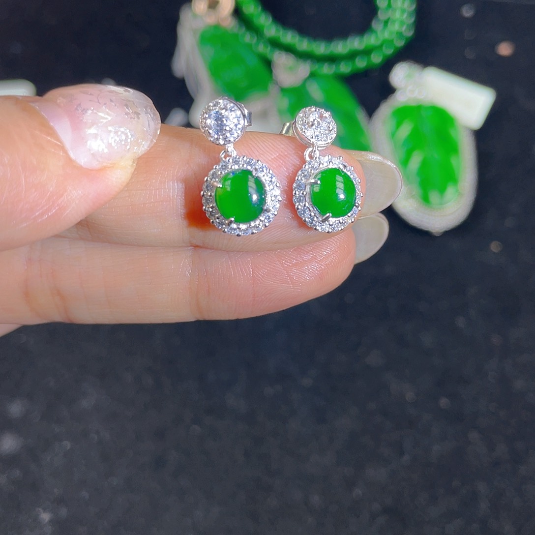 翡翠吊坠(不含链)银S925镶嵌